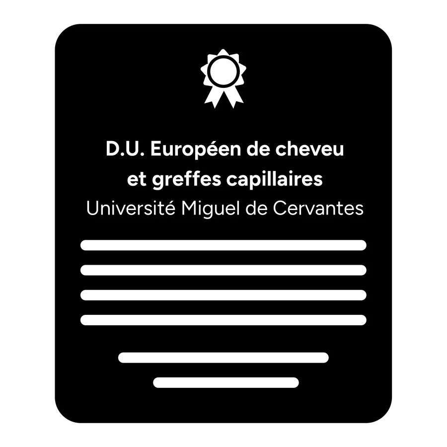 Diplôme universitaire européen de cheveu et greffes capillaires, Universidad Europea Miguel de Cervantes (Valladolid), 2020 – Dr Aurélien Perrod